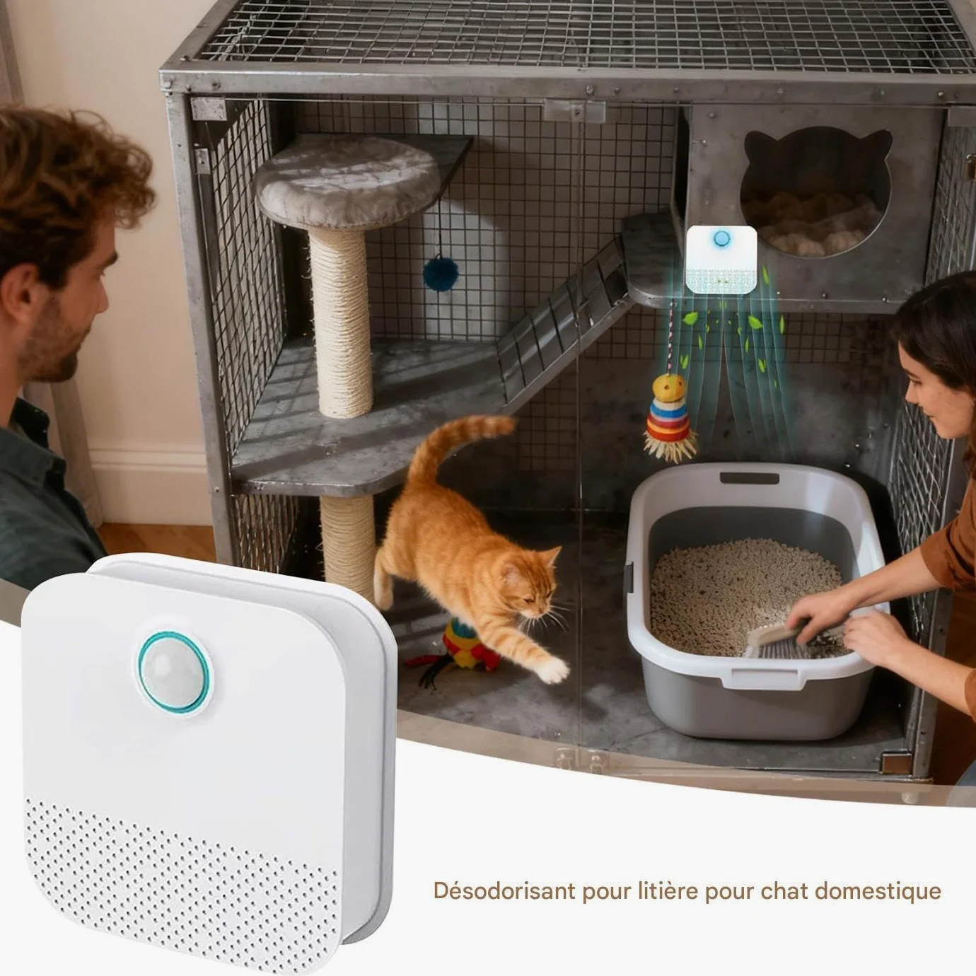 Neutralizzatore Di Odori Lettiera Assorbitore Di Controllo Odori Sicuro | Eliminatore Di Odori Per Lettiera Con Sensore Automatico per Casa Bagno Armadio Lavanderia Interno Esterno Pavimento