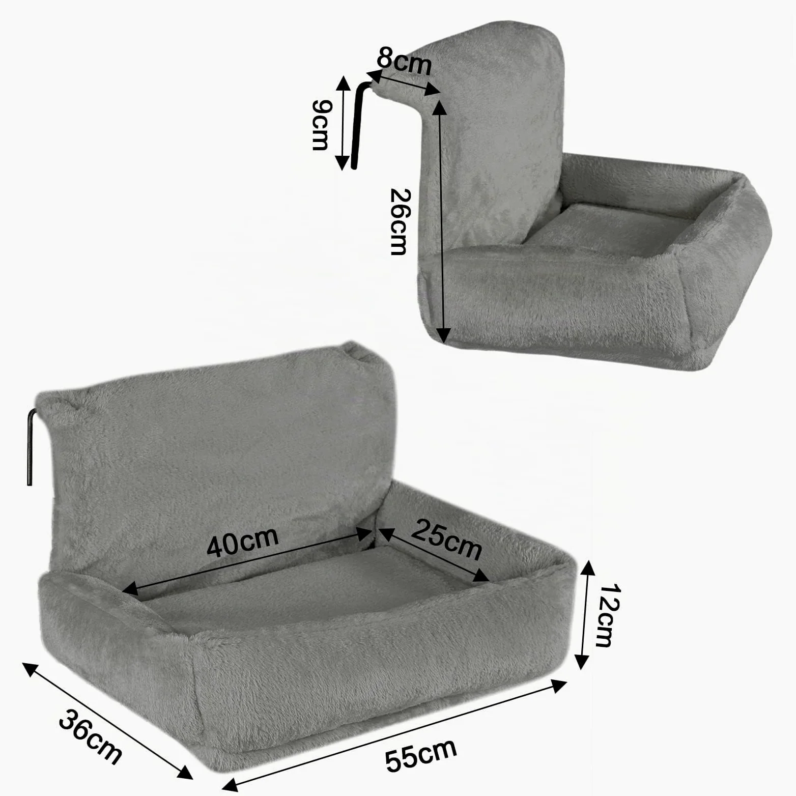 lionto Lettiera riscaldata per gatti con rivestimento in peluche lavabile, ganci in metallo adatti ai termosifoni standard, amaca in materiale confortevole, grigio scuro