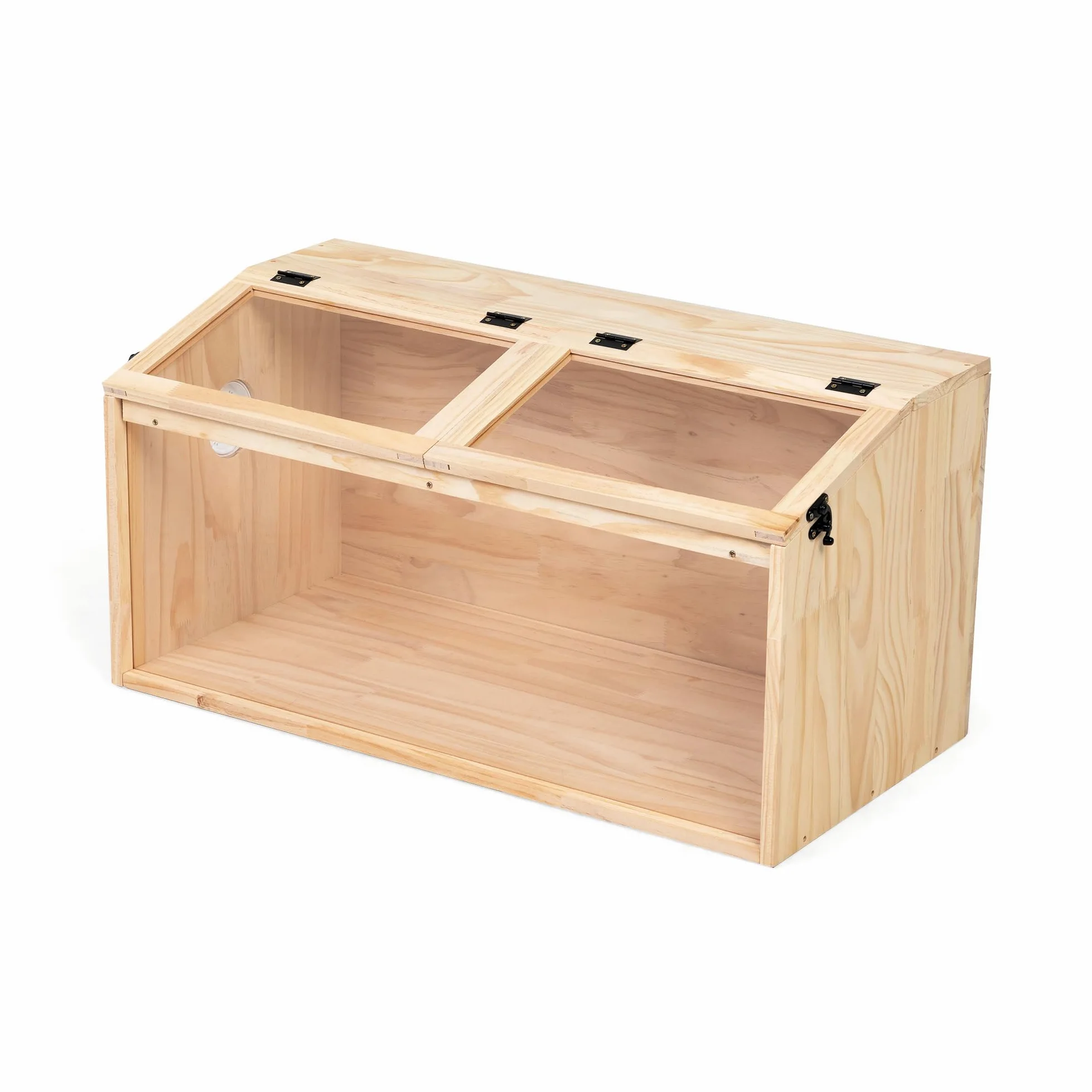 Gabbia per piccoli animali con coperchio pieghevole, recinto per interni in legno, con finestra in acrilico per la vista, adatta per porcellini d'India, criceti, tartarughe, 80 x 40,5 x 40 cm