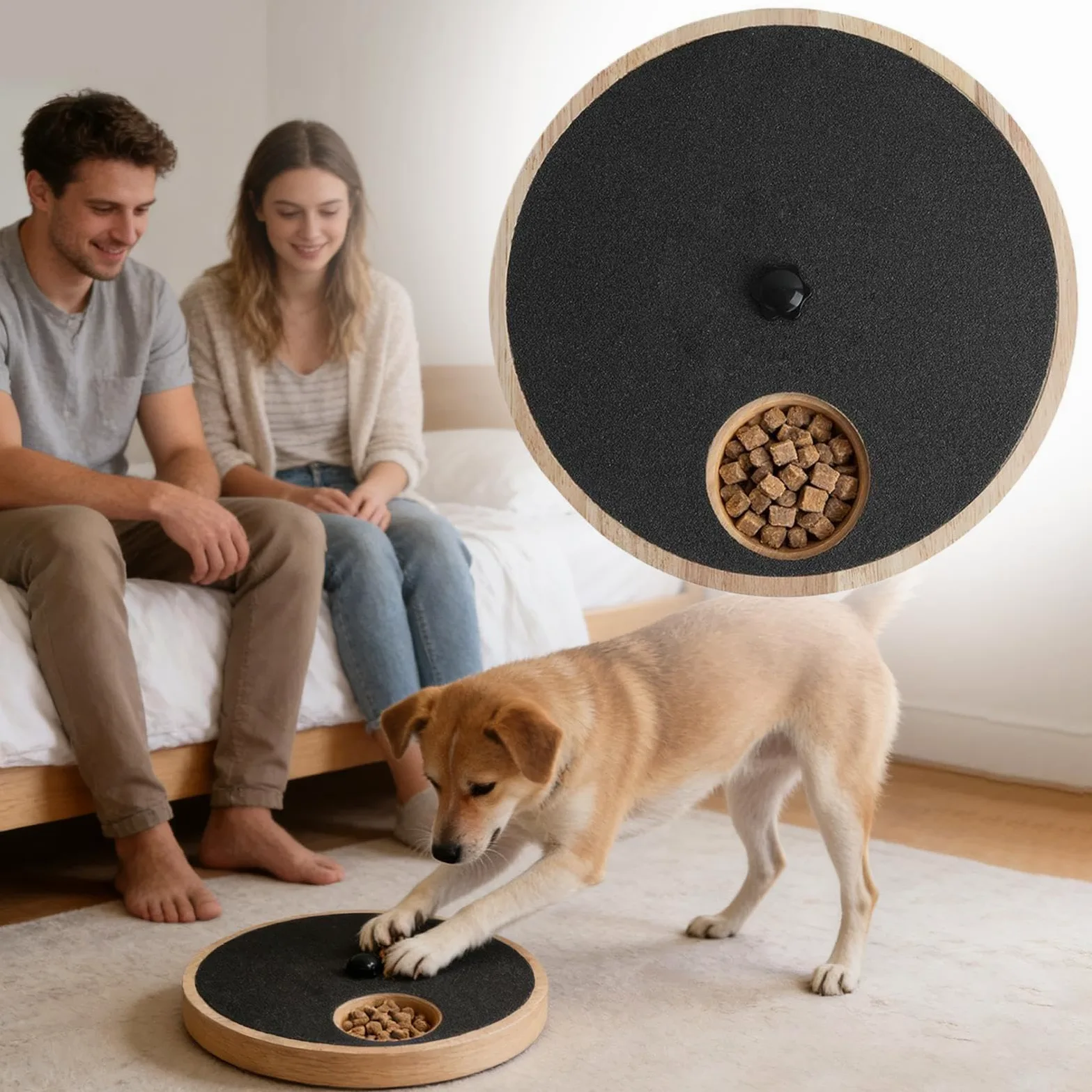 Tagliaunghie per Cani a Rotazione Gadget in legno per arricchimento | Giocattolo per Unghie Cane Adatto per cuccioli, razze piccole e grandi, camera da , balcone,