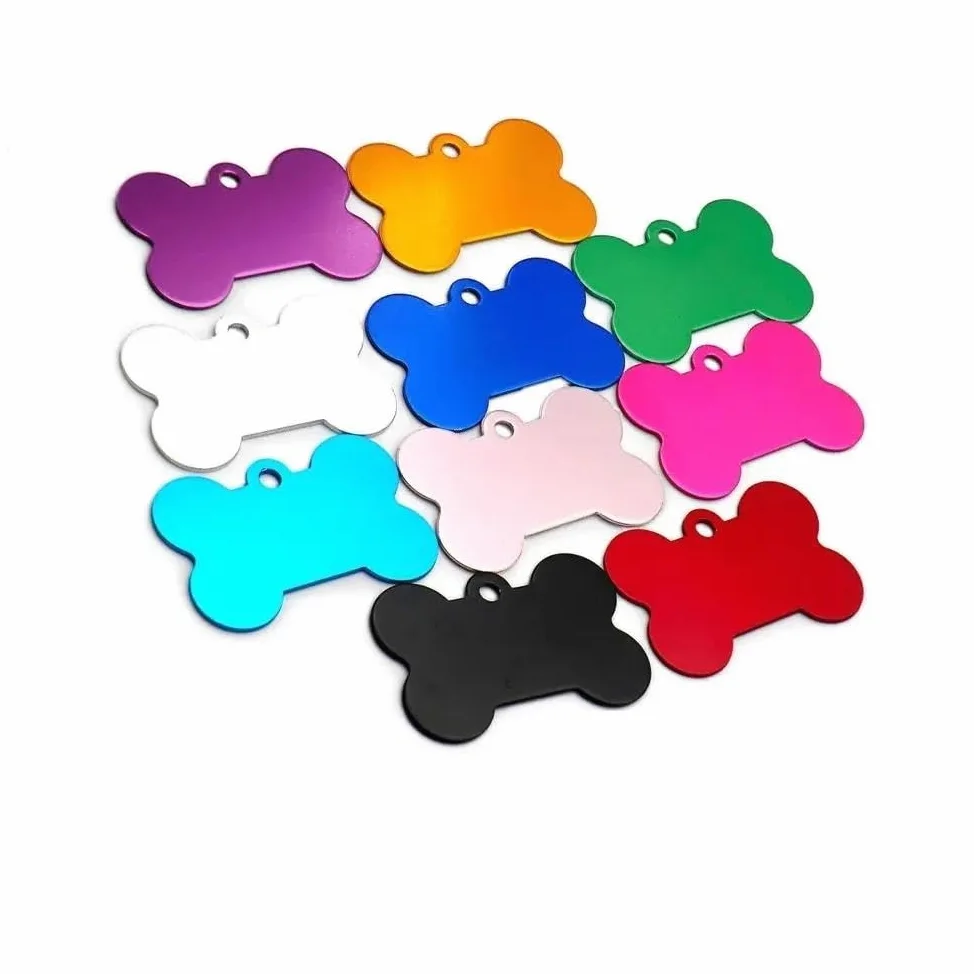 100 PZ Etichette Identificative Vuote Per Animali Domestici Etichette Fai Da Te Con Incisione Per Cani E Gatti Pendenti Con Etichette Identificative Per Animali Personalizzate In Alluminio Etic