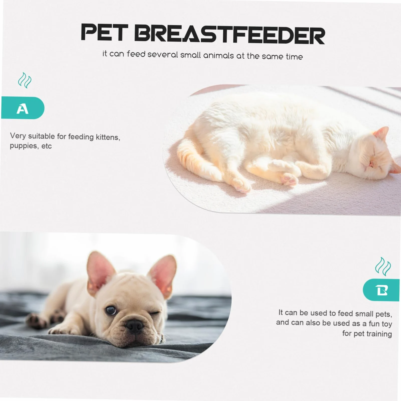 Biberon Leggero e Facile da Pulire per Piccoli Animali in Silicone per Allattamento Accessorio per L'addestramento dei Cuccioli