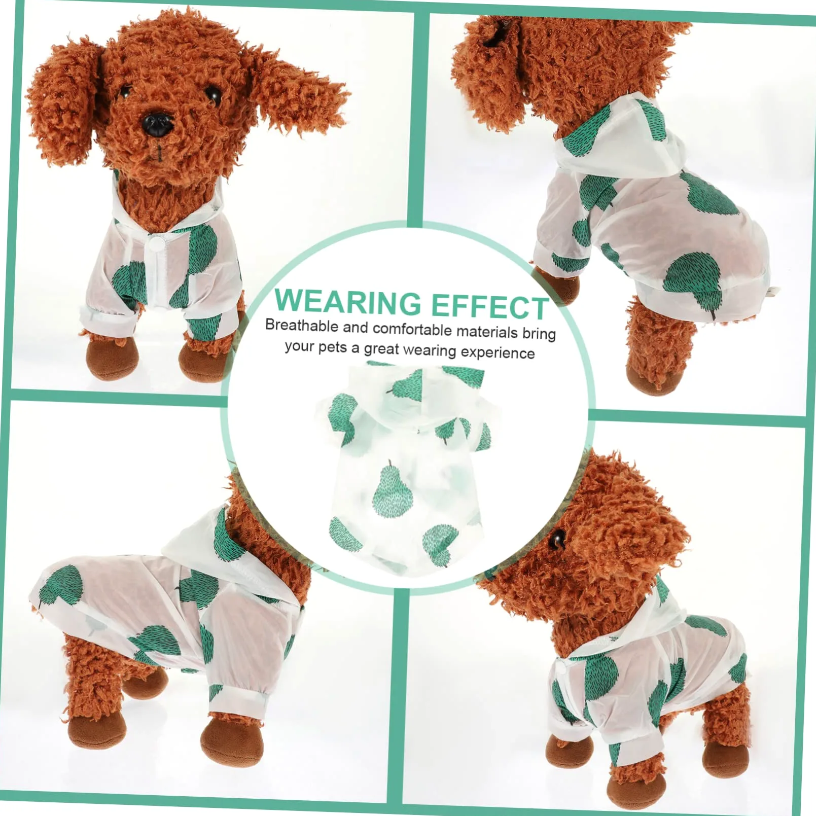 POPETPOP 5pezzi Cappottino Estivo per Cani con Cappuccio Abbigliamento Protettivo per Sole e Foto Comodo e Traspirante Taglia per Cani e Gatti