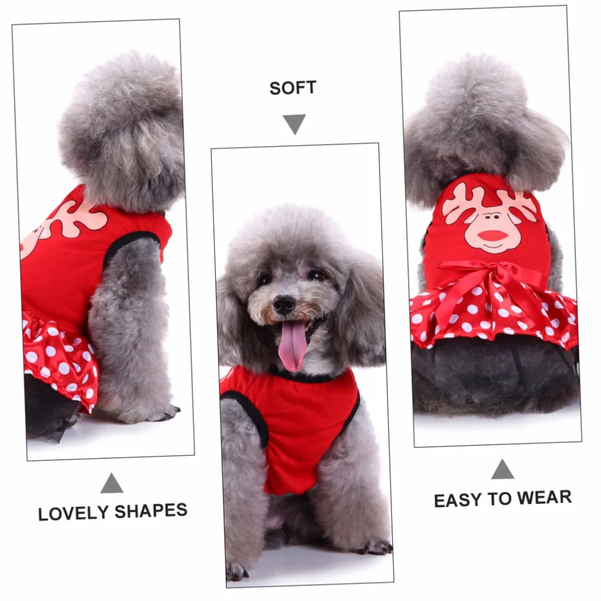 Didiseaon 3 Pz Vestito Natalizio Per Animali Domestici Felpa Con Cappuccio Cane Costume Da Gatto Felpe Per Cani Costume Da Cane Tuta Da Cucciolo Poliestere Impostare Natale