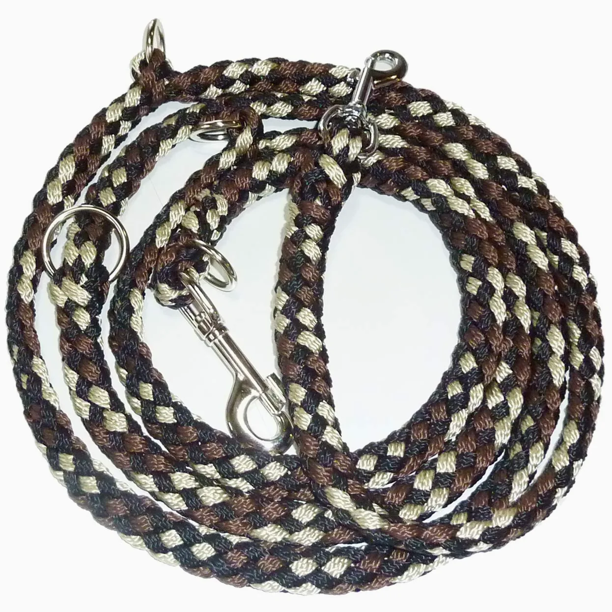 Guinzaglio per cani intrecciato, multilaterale, regolabile in 4 posizioni, lunghezza 2,80 m, rotondo, diametro 15 mm, per cani grandi e grandi, Made in Germany