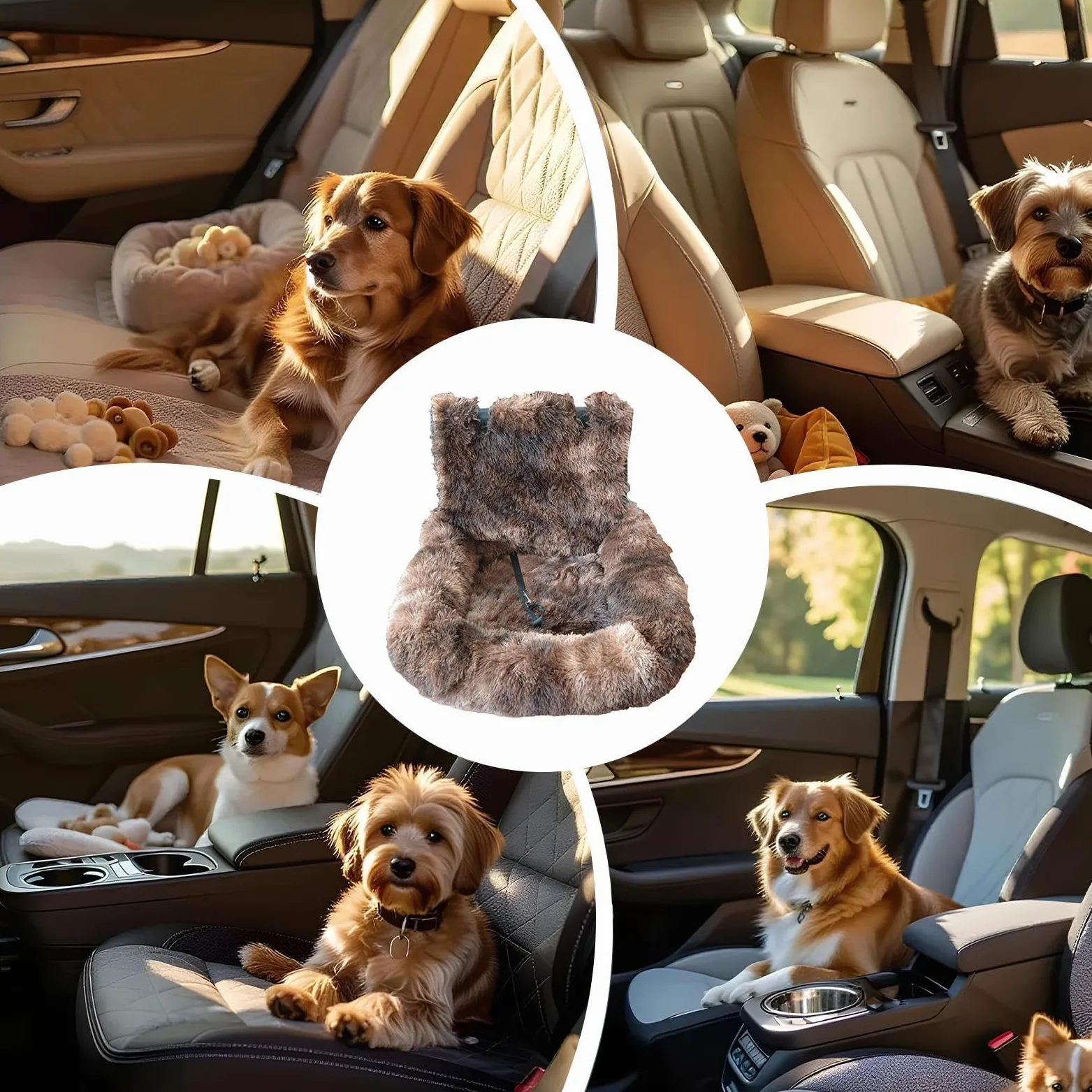 Sedile Auto Cani Cuscino Lavabile Auto Viaggio | Seggiolino In Peluche Per Cani Taglia Media Per Cuccioli E , Viaggi, Vacanze, Campeggio E Visite Veterinarie