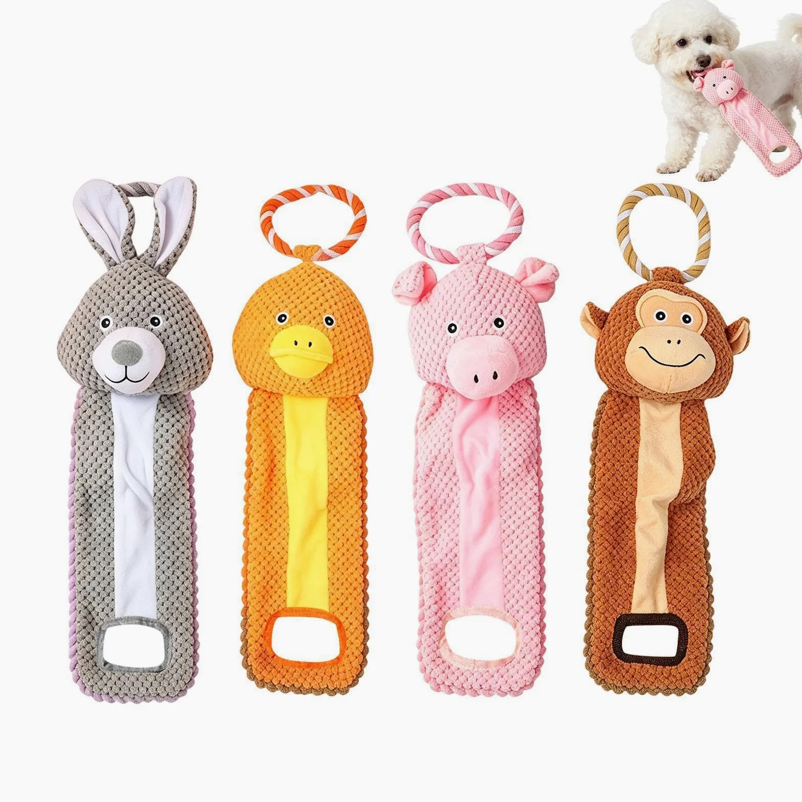 Giocattoli Dentizione Cuccioli 4 Pezzi Articoli Squittenti per Animali | Giochi Interattivi Cani Per addestramento, noia, casa, viaggio, auto, interno ed esterno