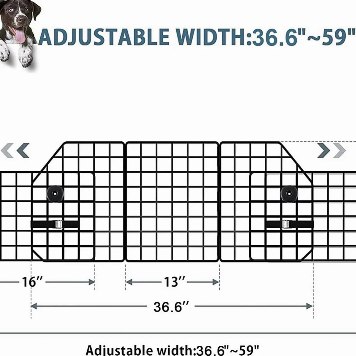 1 Pezzo Barriera divisoria per Animali Domestici in Auto per Jeep Avenger Cherokee CJ Commander Compass, Rete Isolante Regolabile per Il Bagagliaio