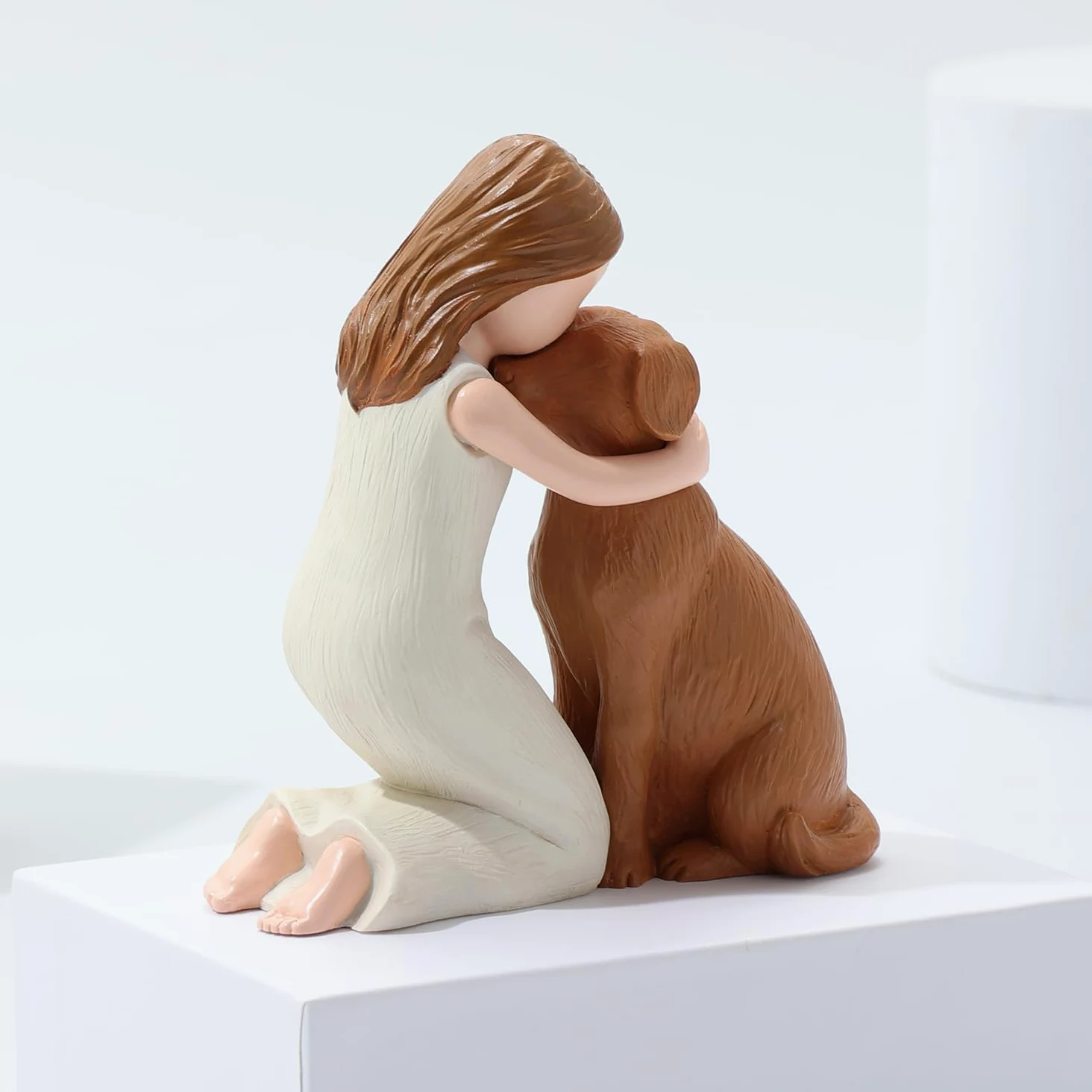Love My Dog, statuette di angelo, regalo commemorativo dell'amicizia, scolpite a mano, per gli amanti dei cani