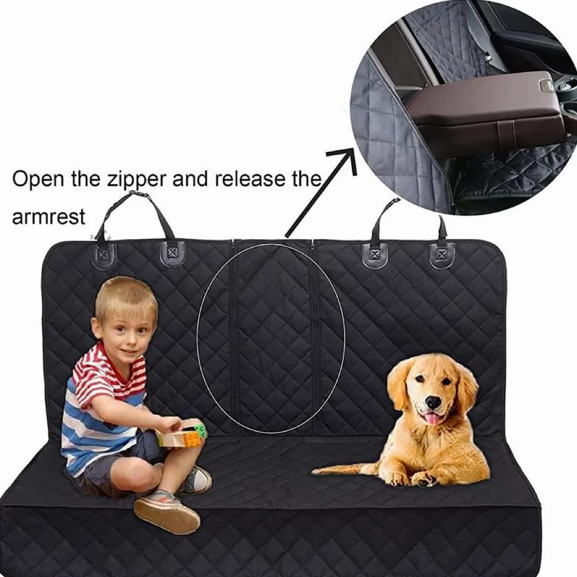 Coprisedile Posteriore Auto per Cani, per VW Caddy Maxi 5 (V) SB I 2020-2024 Coperta per Cani, per Auto, per Il Sedile Posteriore,Antiscivolo e AntiGraffio