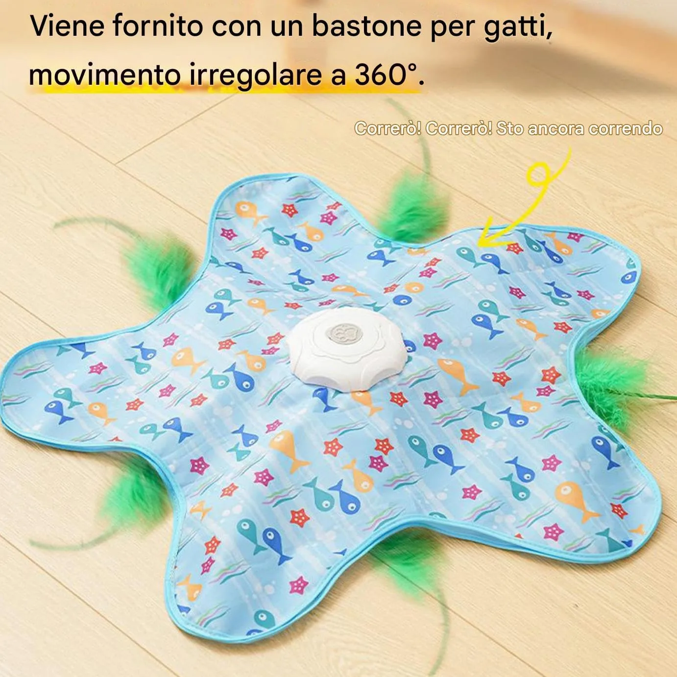 Generico Giocattolo Interattivo Per Gatti, Giocattolo Stimolante A Forma Di Stella Con Tre Impostazioni Di Velocità, Tessuto Oxford E Resistente Ai Morsi, Gioco Di Addestramento Arricchente