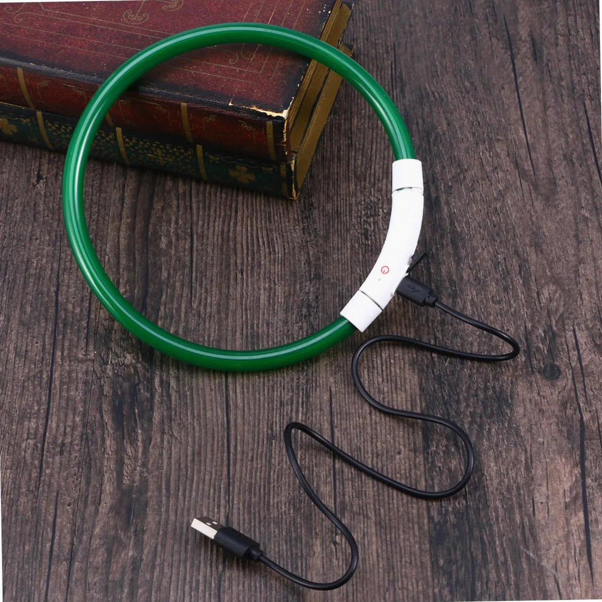 Housoutil 3pezzi Collare Led Ricaricabile Per Cani Con Luce Lampeggiante Usb Sicurezza Notturna Per Animali Domestici Modalità Di Illuminazione Verde Fluorescente