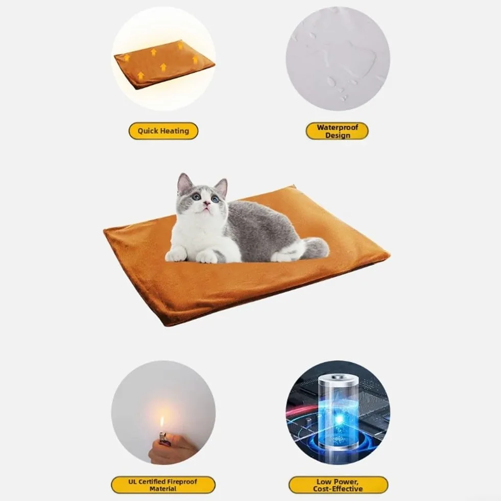 Sedile riscaldato per animali domestici, cuscino riscaldante elettrico, temperatura regolabile, timer resistente alla masticazione, calore sicuro per cani anziani artritici (2)