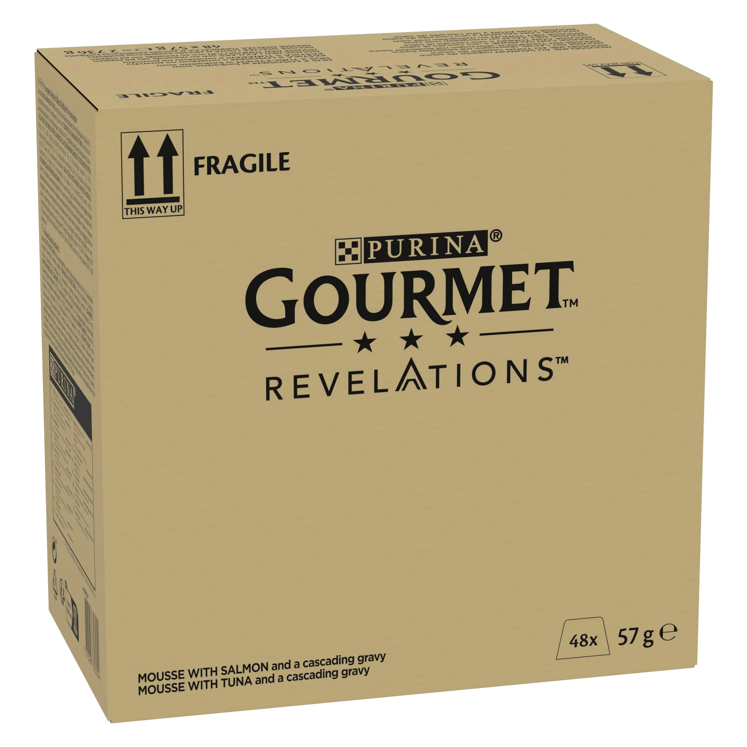 GOURMET Revelations Cibo Umido per Gatti Adulti Mousse con Salmone e Tonno 48 Confezioni da 57g