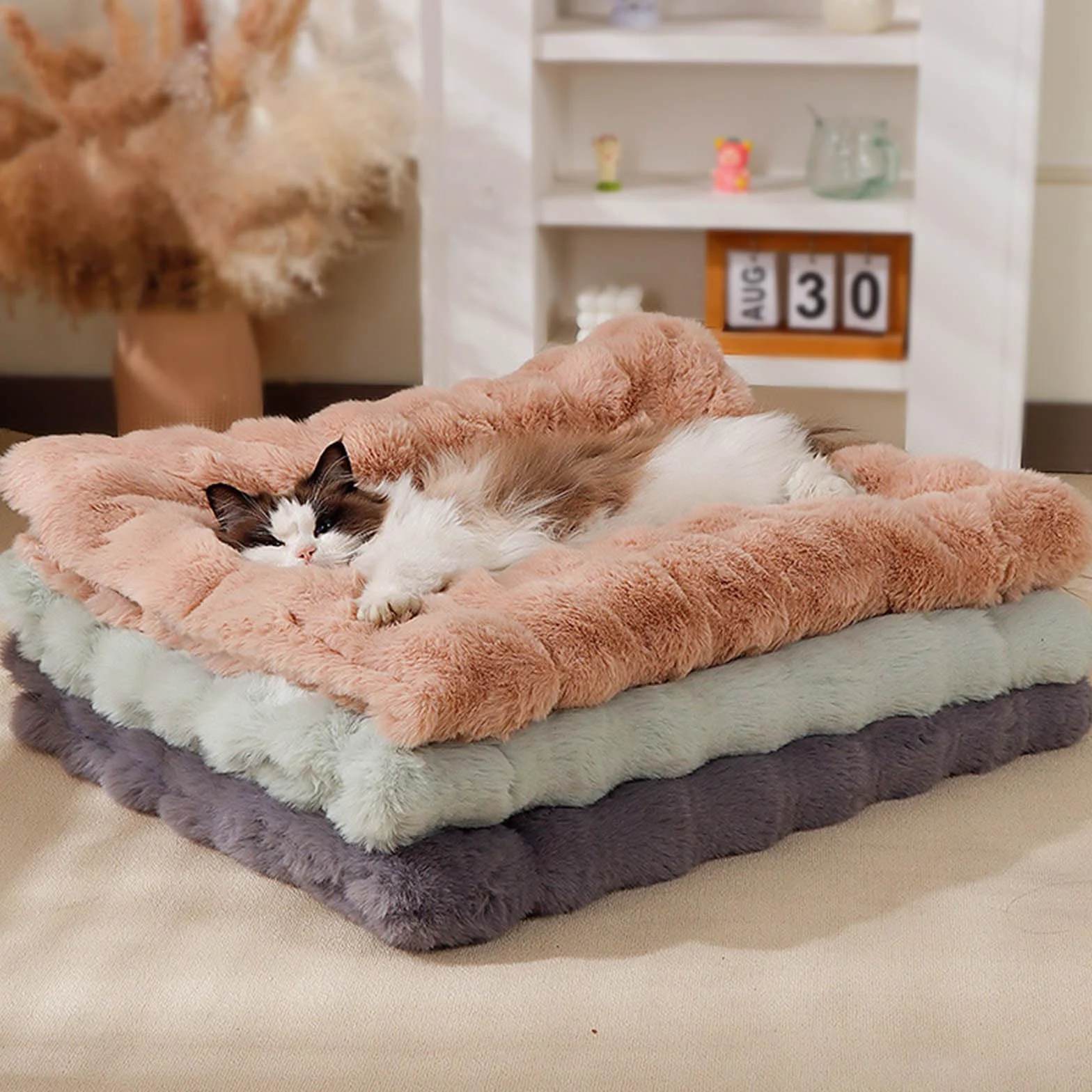 Tappetino per cani reversibile isolamento termico in cotone PP per tutto l'anno Comfort Pad Coperta Pet Sleep Cuscino invernale per cani