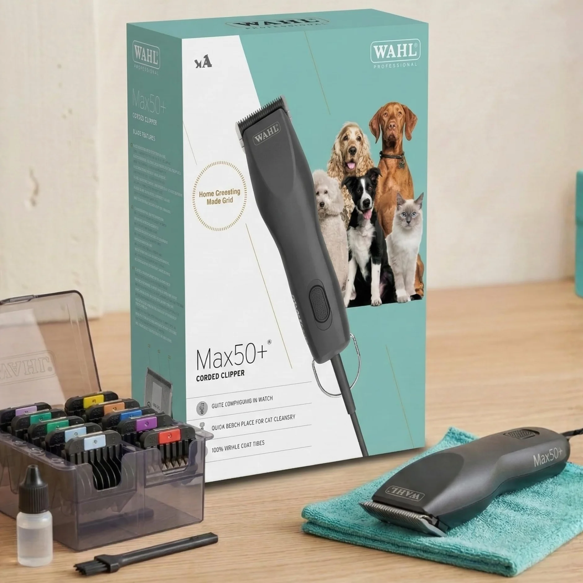 Agrarzone Edition Wahl Max 50+ tosatrice cani e gatti - Potente e silenziosa con 2 velocità, Set rialzi incluso - Moser Max 50 ideale per tutti i tipi di pelo, Professionale e made in Germany