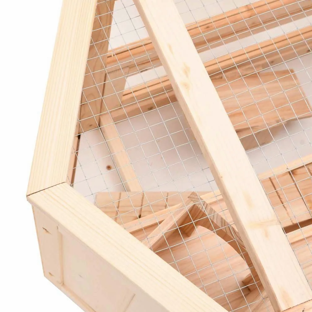 Generico Gabbia per Criceti 80x40x43 cm in Legno Massello di Abete,Habitat/Gabbie Piccoli Animali