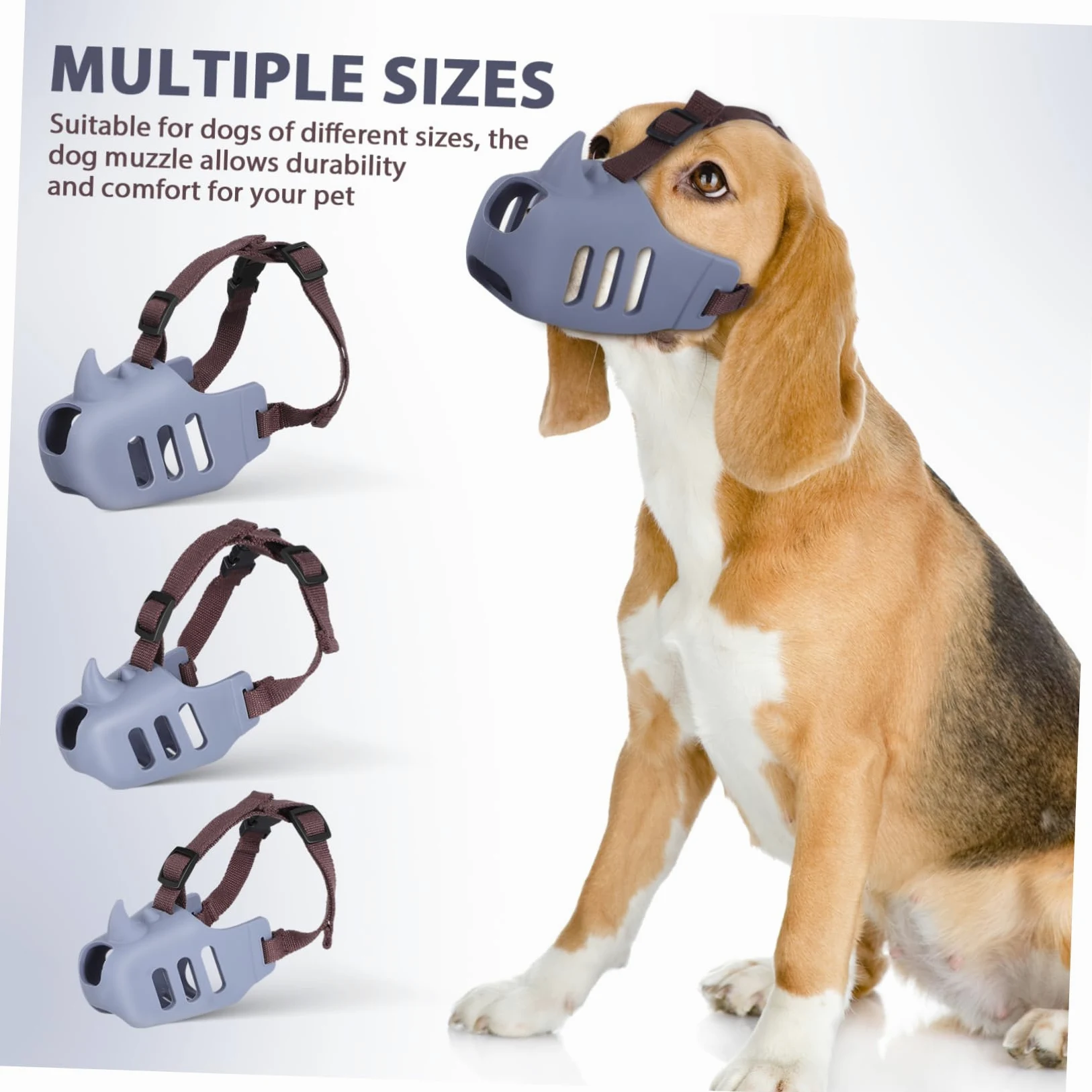 BESPORTBLE Museruola per Cani in Silicone Morbido 3 Pezzi, Regolabile e Confortevole, Adatta per Cani Medi e Grandi, per Prevenire Morsi e Grooming