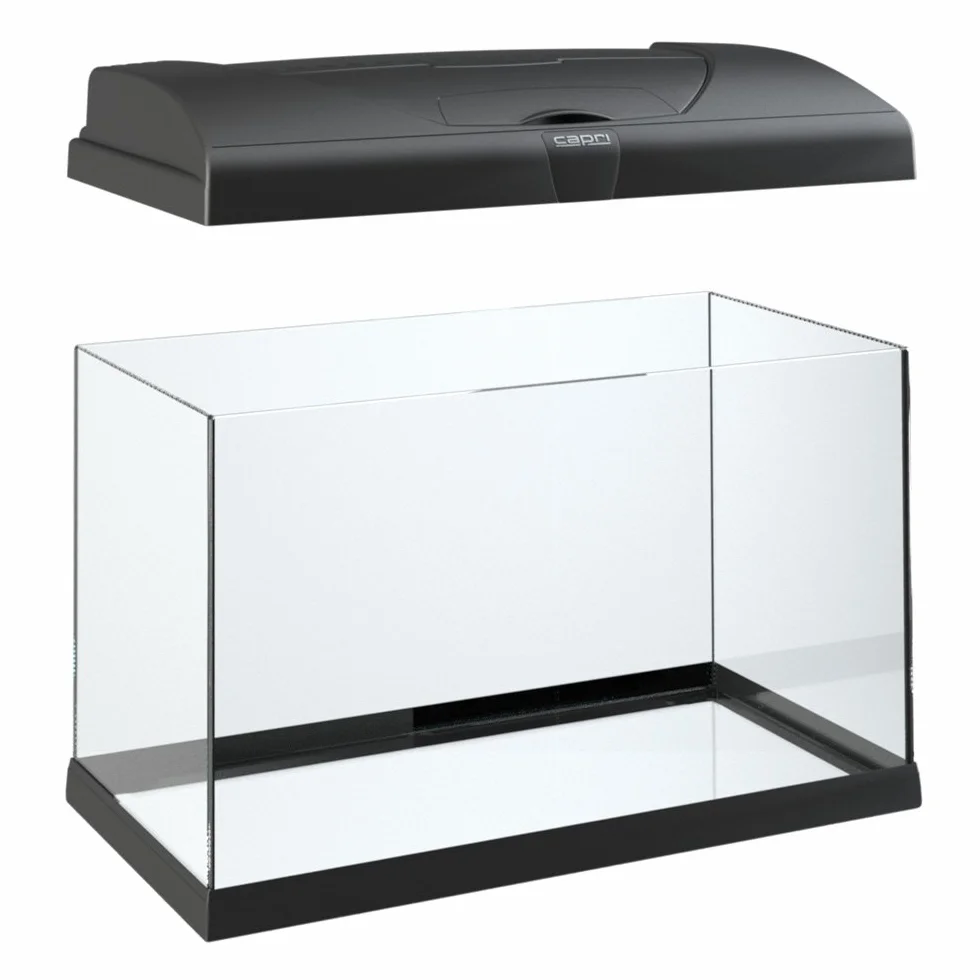 Hydor Acquario 40 Litri in Vetro per Pesci Tropicali o d'Acqua Dolce, Include: Lampada LED, Filtro Interno a 2 stadi per acqua cristallina, Riscaldatore, 52 x 27 x h 36 cm. Nero