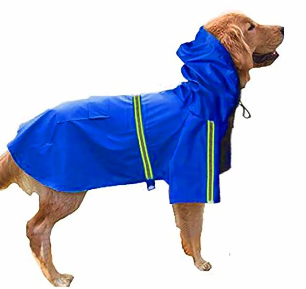 Impermeabile per Cani, Cappotto per Cani da Compagnia Impermeabile Regolabile, Impermeabile di Sicurezza Antivento, Impermeabile Traspirante per Cani di Piccola, Media e Grande Taglia (Blue S)