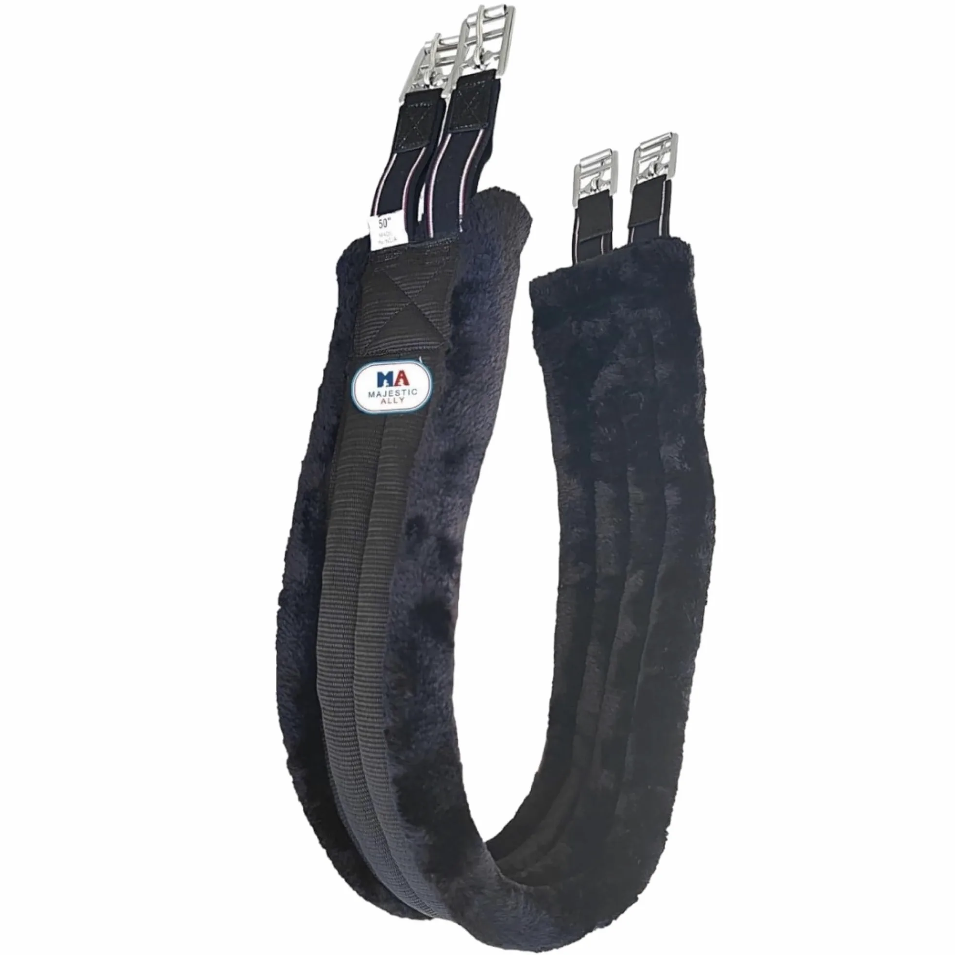 Majestic Ally Sottopancia Imbottita in Pile di Visone con Elastici Resistenti e Hardware in Acciaio Inossidabile, Colore: Marrone, 106,7 cm, 111,8 cm, 116,8 cm, 121,9 cm e 127 cm