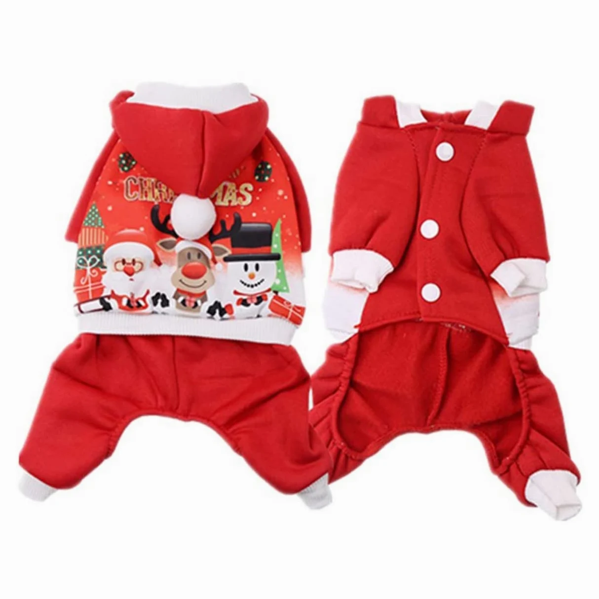 Mipcase 3 Pz felpa con cappuccio per cani di babbo natale per cani costume da cane natalizio abbigliamento natalizio costume di natale giacca per animali domestici di Natale rosso