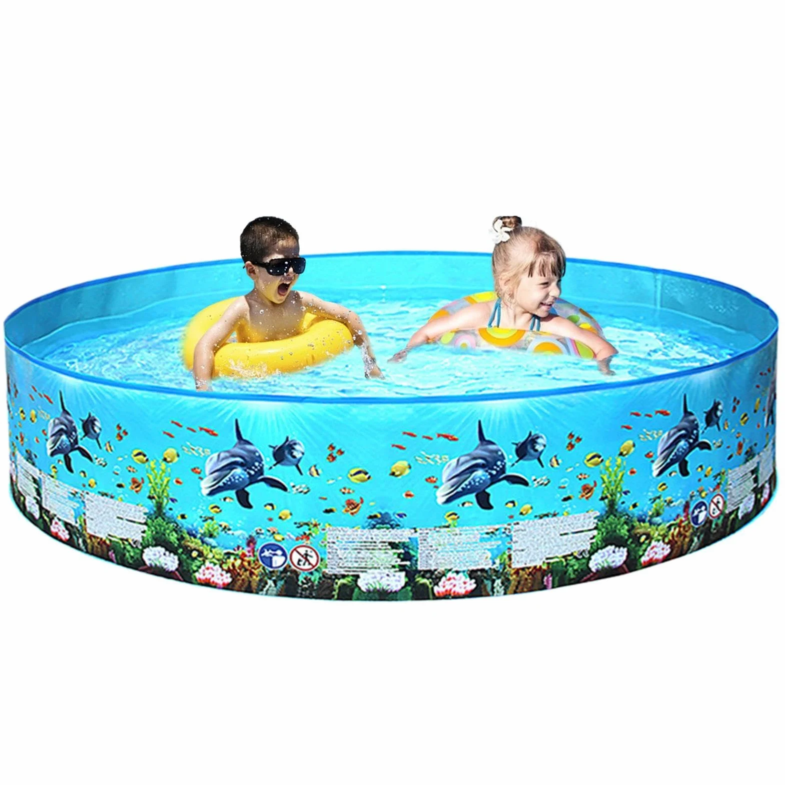 Piscina Rigida Pieghevole Vasca Non Gonfiabile Per Feste E Nuoto All'Aperto | Piscina ad Acqua Pieghevole Per Animali Domestici Bambini Adulti Famiglia Giardino Cortile Terrazza
