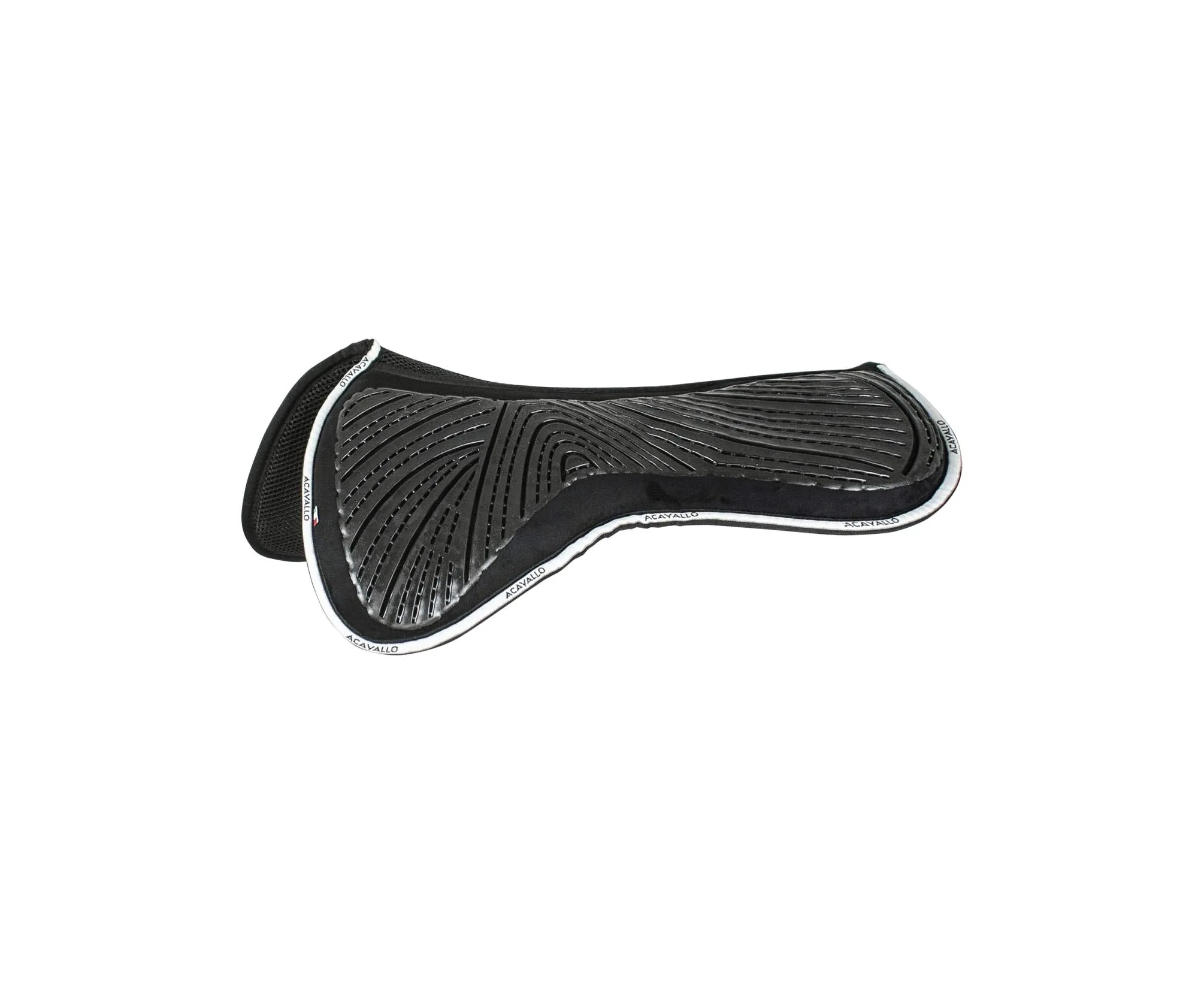 Acavallo SALVAGARRESE Free Gel Half & Memory Foam Close Contact Half Pad Rivestimento in Tessuto 3D Spacer Nero 3