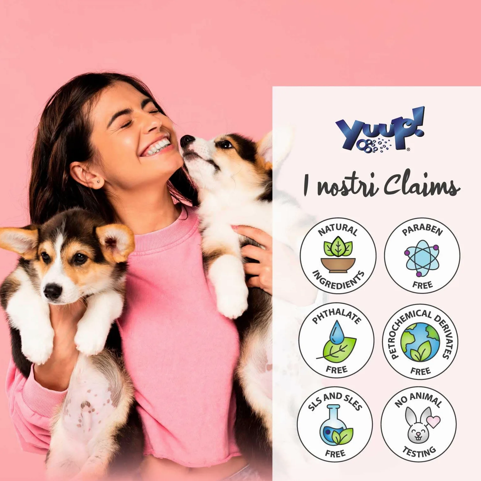 YUUP! - KIT CUCCIOLO | Shampoo per cuccioli e pelli sensibili, Balsamo districante e Acqua Profumata, ideale anche per gatto