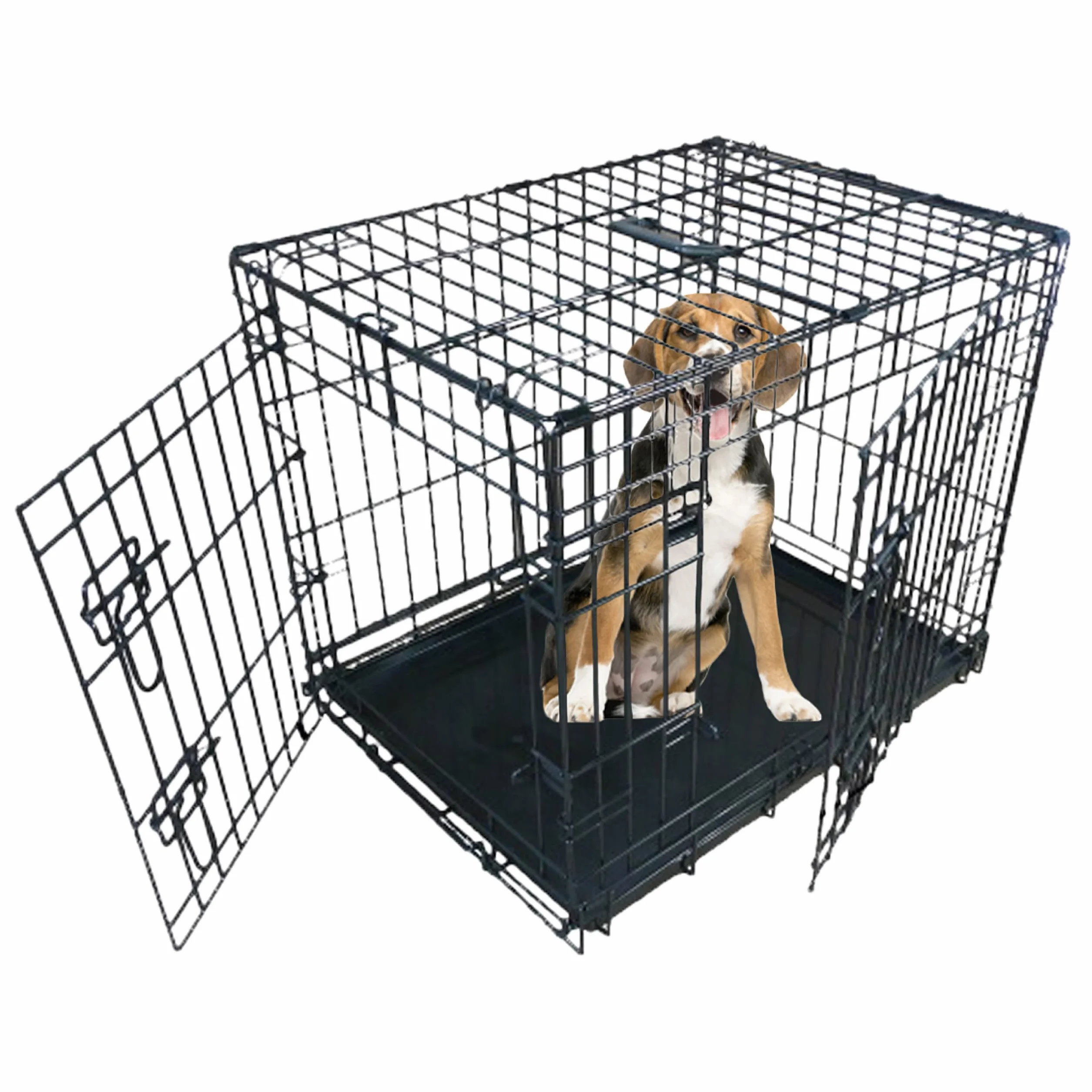 Ellie-Bo, trasportino per Cani con Gabbia Pieghevole, 2 Porte, con vaschetta in Metallo, Resistente ai morsi, Lunghezza 91,4 cm