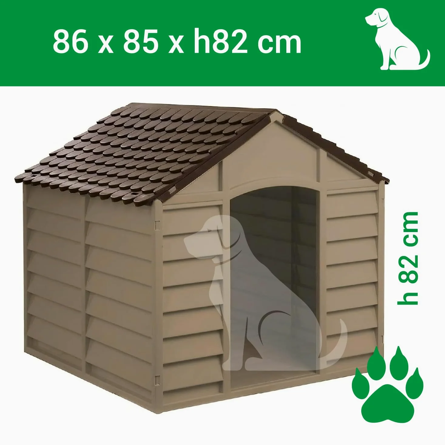 Crisalide® - PawsPalace Cuccia Per Animali, 2 Dimensioni, Facile Da Lavare, In Resina PVC, Facile Da Assemblare, Super Resistenze, Taglia Medio/Grande, Cuccia per Esterni (Large)