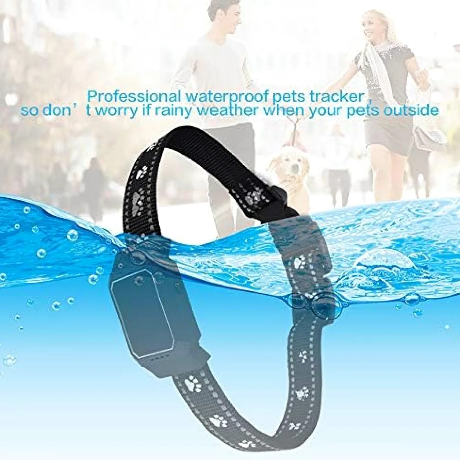 Localizzatore GPS per Cani, Smart Tracker per Cani, Collare per Cani Smart Mini GPS Tracker per Animali Domestici, Leggero, Portata illimitata, Monitor di attività, Impermeabile, Nessun Cost