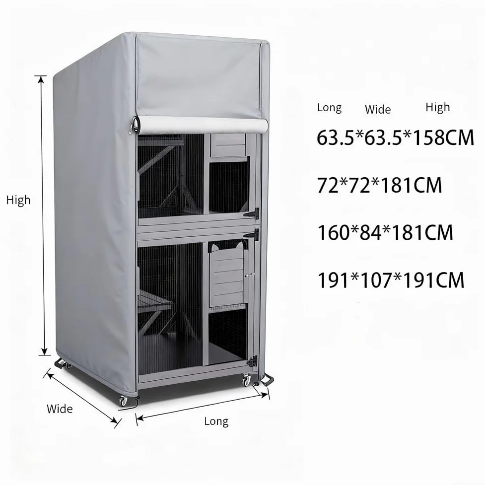 Outdoor - Casetta per gatti con porta avvolgibile antivento (160 x 84 x 181 | Materiale resistente ai raggi UV, previene crepe, protegge dallo sporco, prolunga la durata