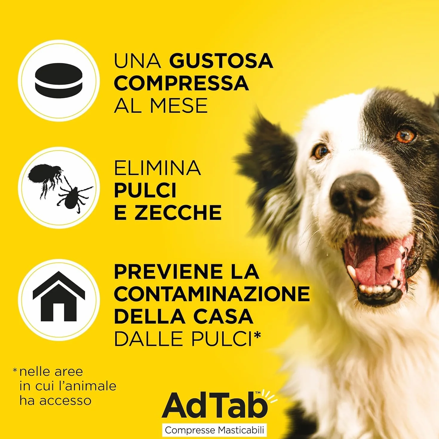 AdTab Compresse Masticabili per Cani >11-22 kg - 6 Compresse