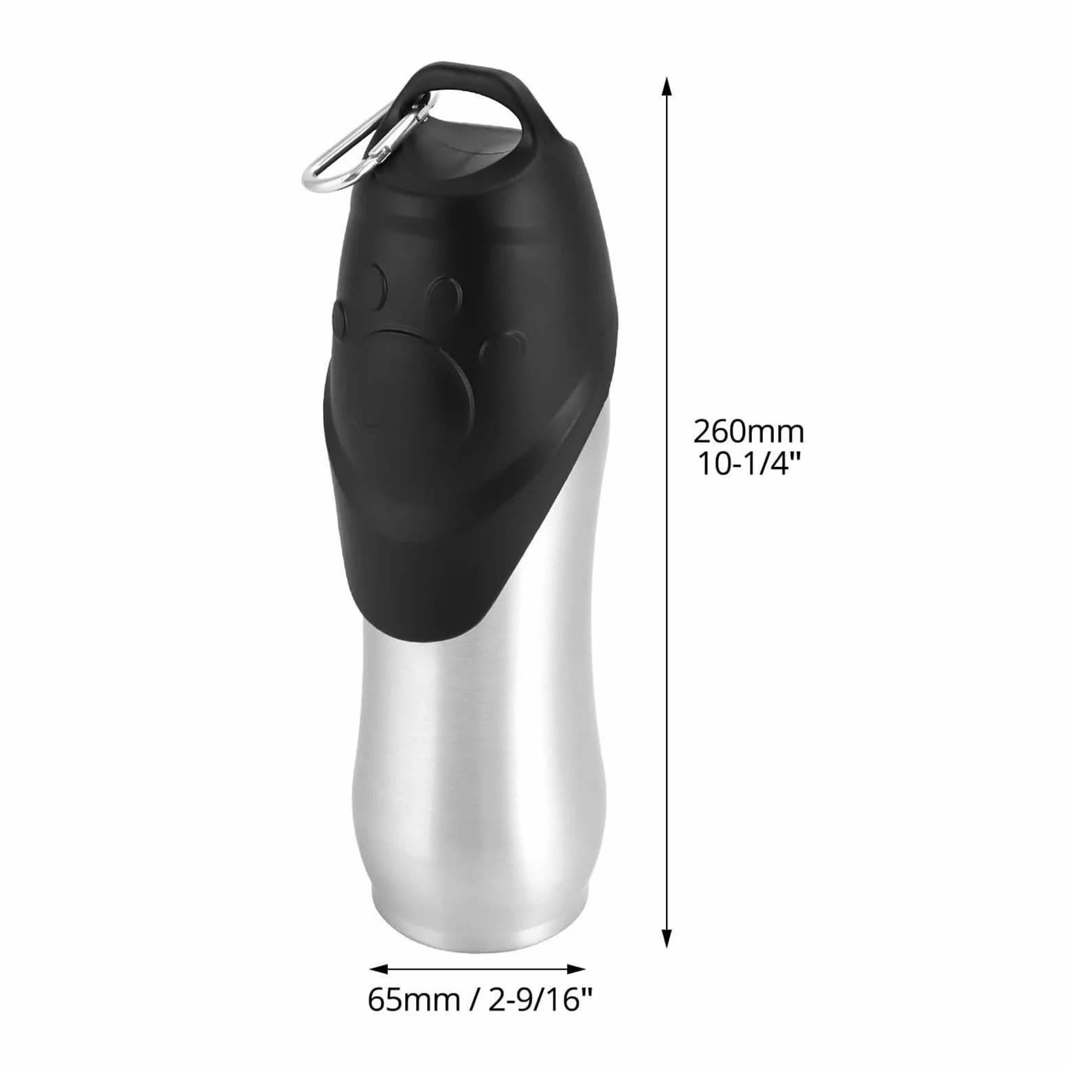 Borraccia per Cani 350ml/500ml/750ml Bottiglie d'Acqua per Cani in Acciaio Inossidabile 304 Alimentare Senza BPA Per Escursionismo Viaggio Passeggiata(500ml)