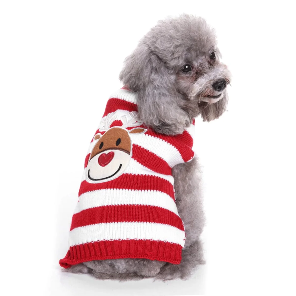 Angoily 3 Pezzi Maglione per Cani di Natale Chic Stampa Maglione per Animali Domestici Cappotto Caldo per Cani