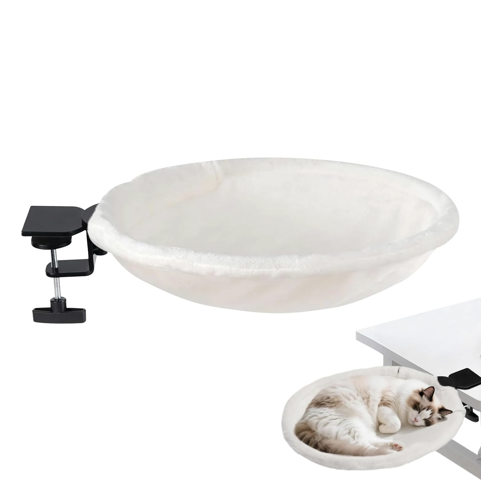 Cuccia per Gatti da Scrivania - 180° Amaca Girevole Per Gattini Supporta Fino A 23 Kg - Cuccia Girevole 180° Per Interni Balcone Libreria Camera Davanzale Ufficio | Posto Morbido Per Gatti Adulti E
