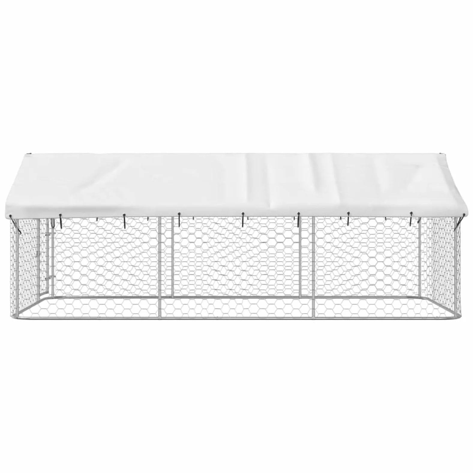Gabbia e Recinto per Cani con Tetto Esterno, Box Canile 400x200x150 cm