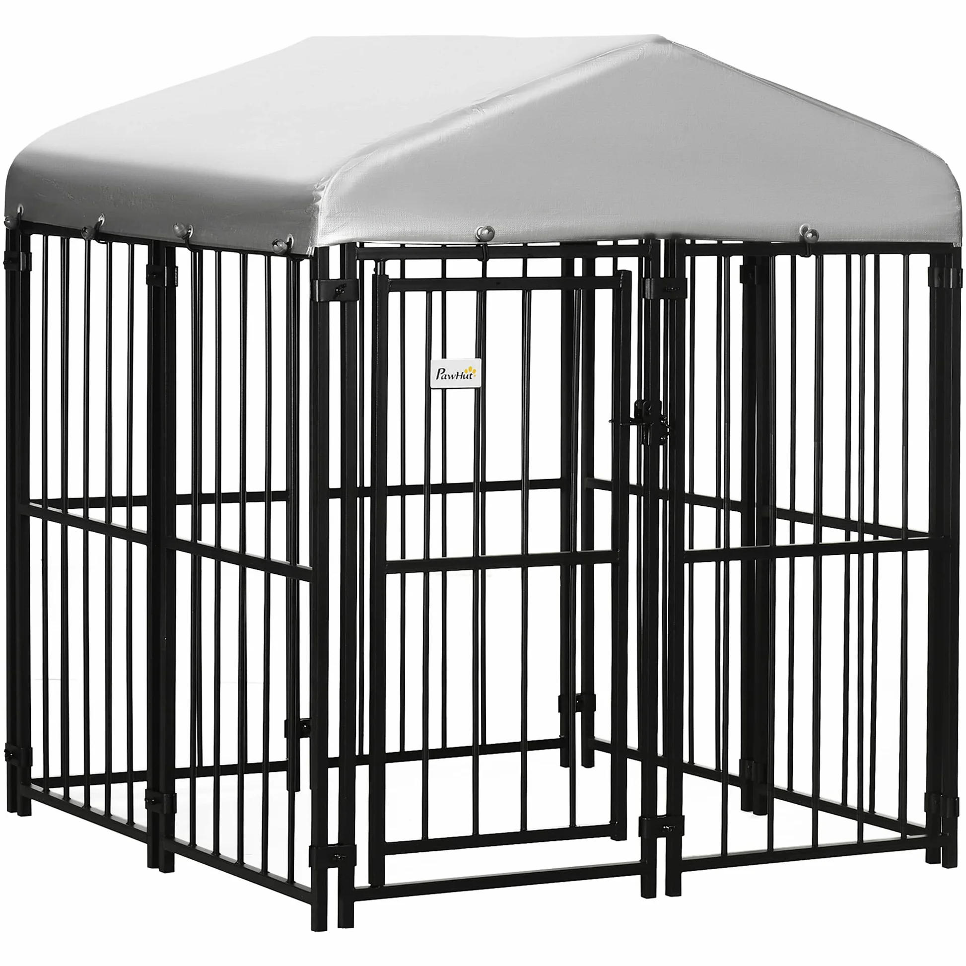 PawHut Recinto per Cani Taglia Piccola e Media, Kennel Casetta per Cani e Galline con Tettuccio, 122x122x138cm