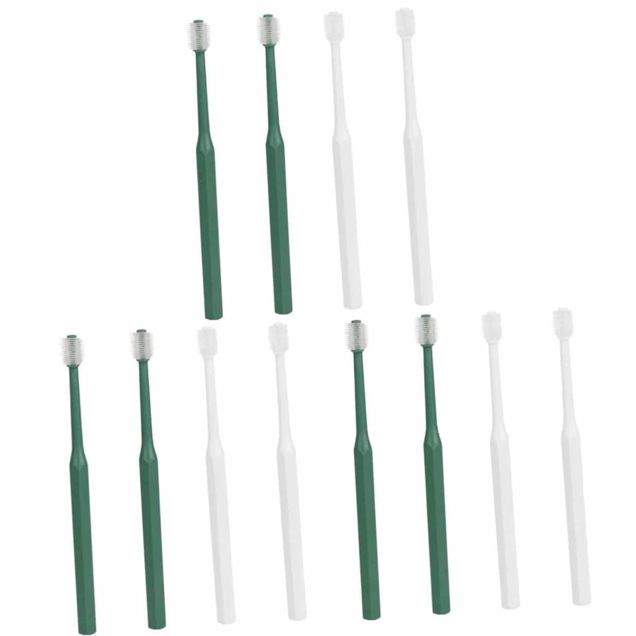 BESPORTBLE 12pezzi Spazzolini Per Cani e Gatti Spazzolino Da Denti Plastica Con Setole Morbide Pulizia Orale Per Animali Domestici Manico Ergonomico e Antiscivolo Confezione Da Verdi