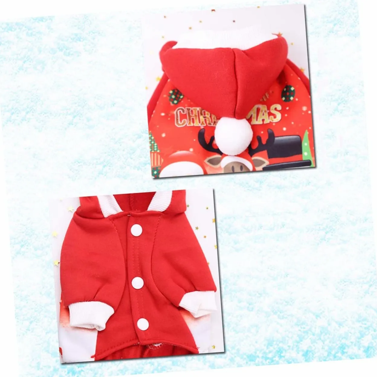 Mipcase 3 Pz felpa con cappuccio per cani di babbo natale per cani costume da cane natalizio abbigliamento natalizio costume di natale giacca per animali domestici di Natale rosso