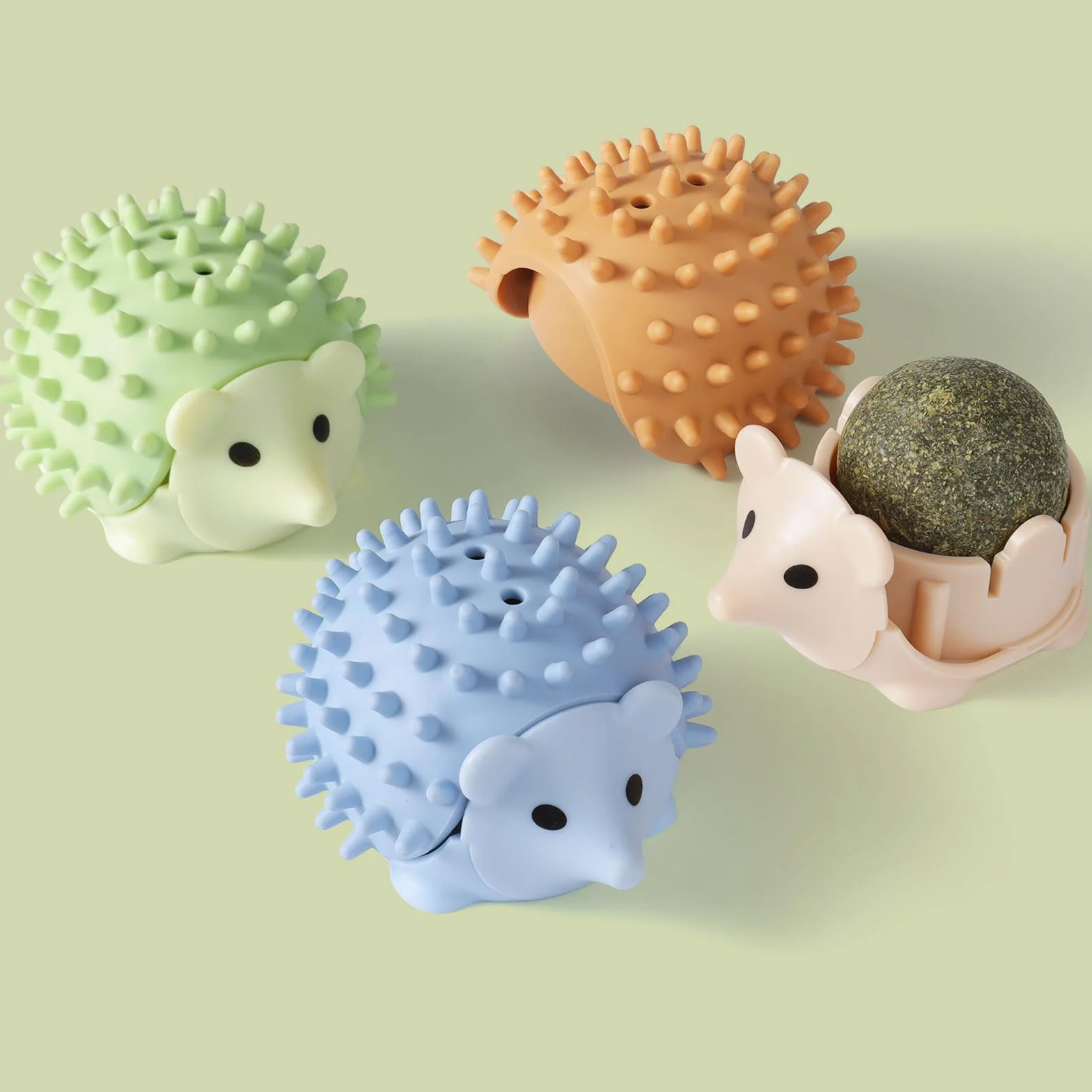 Pallina Erba Gatta Giochi per Gatti Catnip Ball Girevole Adesiva Naturali Palline Erba Gatta Ruotabile a 360° per Gatti da Leccare con Auto Massaggio Spazzola Gatti (3 Pcs)