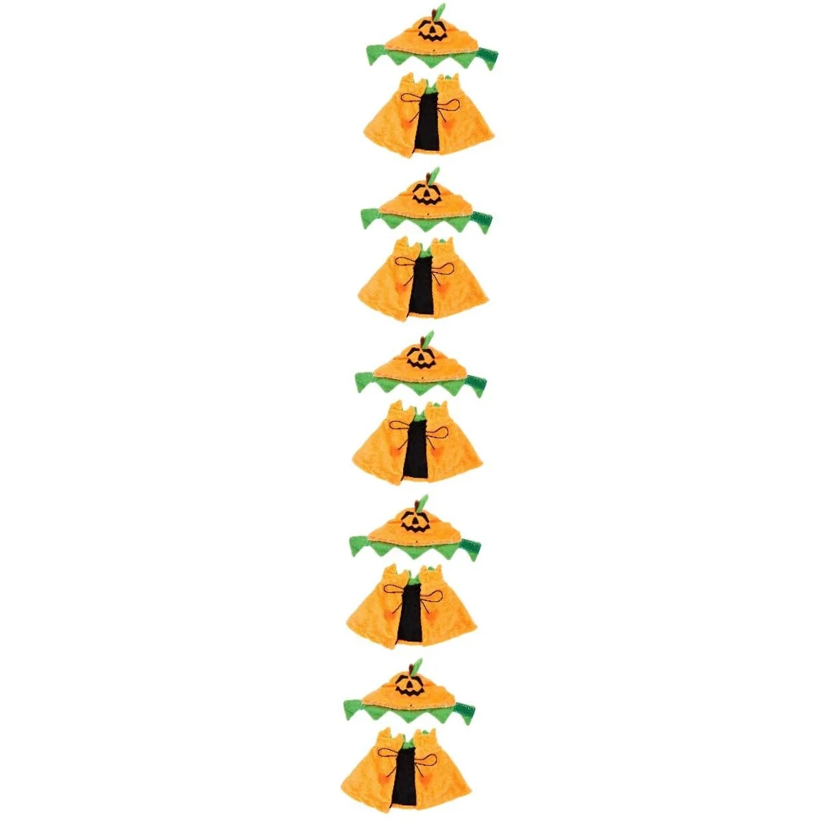 BESPORTBLE 5sets Costumi Per Animali Domestici Cappello e Mantello Tema Zucca Per Halloween Accessori Per Cani e Gatti Abbigliamento Festivo Per Feste e Occasioni Speciali