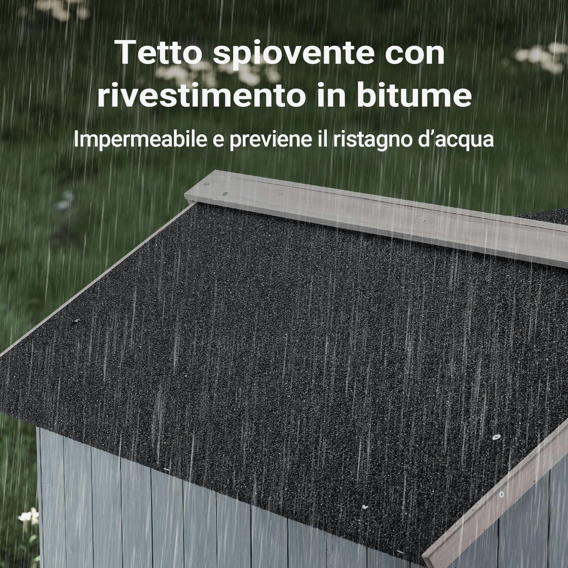 Cuccia per cani Luxus XL con patio in legno per uso esterno