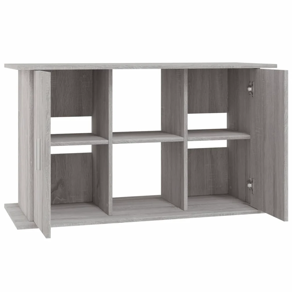 Homgoday Mobiletto per acquario con scomparti e ripiani, Acquario o terrario, Mobiletto per acquario, Tavolo per acquario, Supporto per acquario, Terrario, Grigio Sonoma 101x41x58 cm, Materiale legno