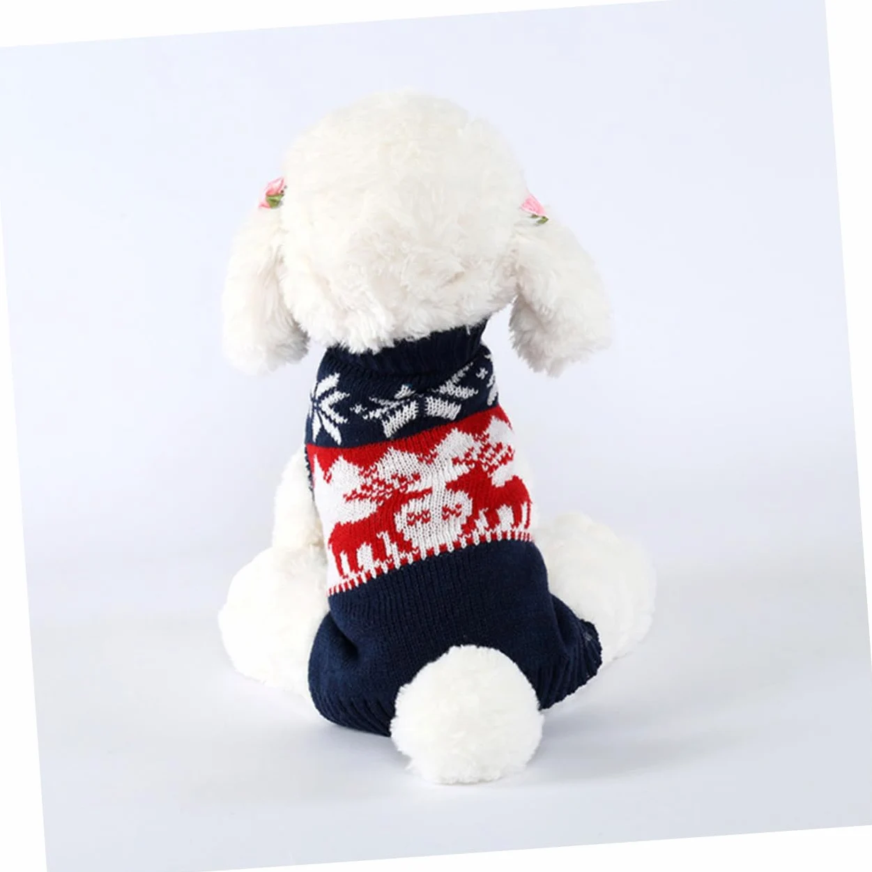 FRCOLOR 3pezzi Maglione Invernale Per Animali Con Motivo Renna Cappotto Caldo Per Cani e Gatti Per Festività Natalizie