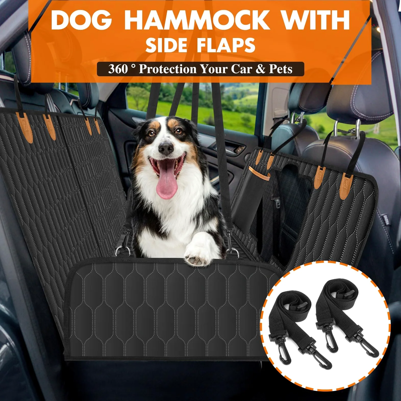 Coprisedile Posteriore Auto per Cani per Renault Kadjar/Scenic/Rafale/Symbioz, Telo Posteriore Auto per Animali Domestici, 600D Oxford Impermeabile Protezione per Sedile per Animali,B