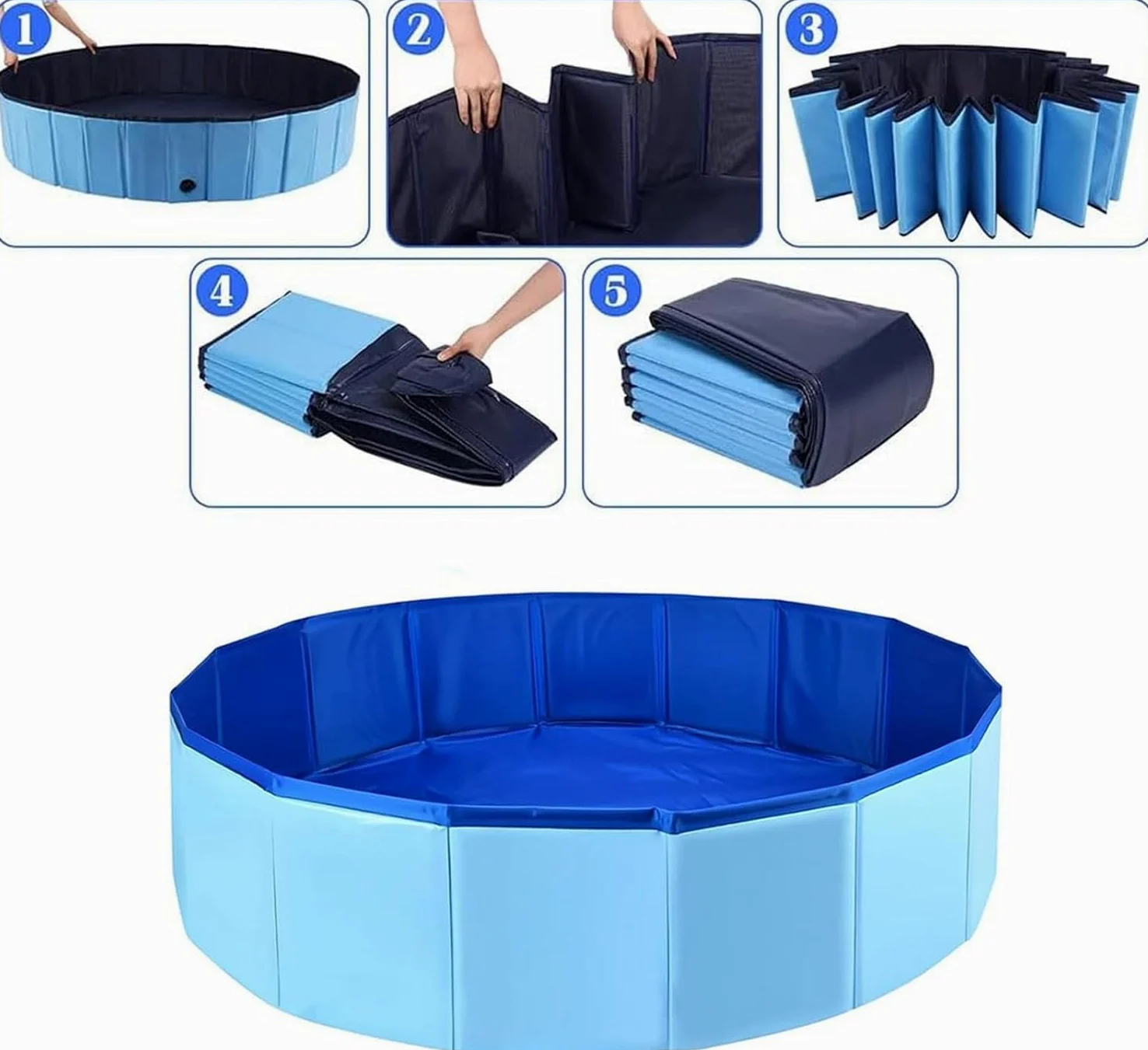 Piscina Per Cani Grandi PVC 2-in-1 | Solida e sicura. Come piscina cani resistente graffi, batte altre piscine per cani nelle giornate in giardino.