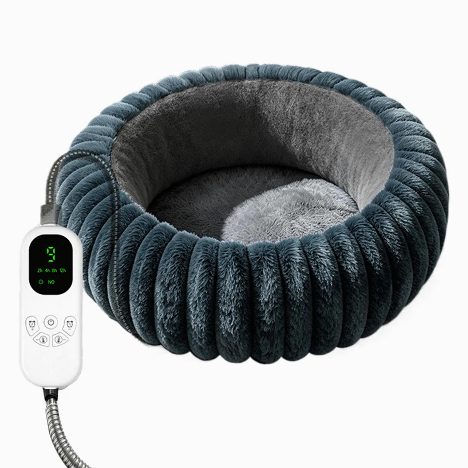 Cuscino riscaldante per gattino, 9 livelli, morbido peluche, calore regolabile, timer, | Cuccia rotonda per gatti per angolo, casa, esterni, tempo familiare, soggiorno, viaggio, pavimento, camera da letto, ufficio