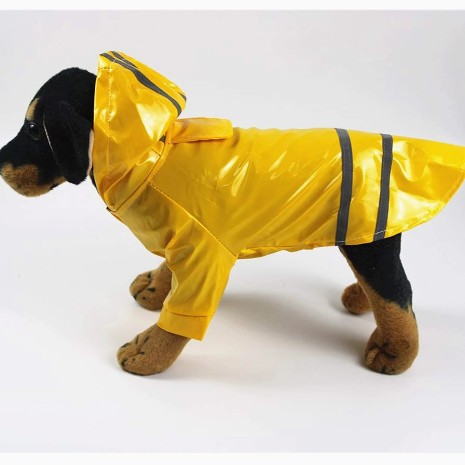 Impermeabile per Cani, Cappotto per Cani da Compagnia Alto Impermeabile e Traspirante con Cappuccio, Impermeabile Leggero con Catarifrangenti Cani di Piccola e Media Taglia (Blu,) (Yellow M)